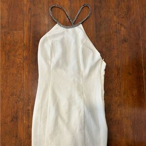 Arc and co white backless fitted mini dress